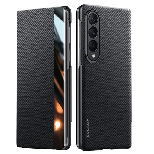 SULADA For Samsung Galaxy Z Fold4 5G Case Card Holder Leather Phone Cover - Black - 1