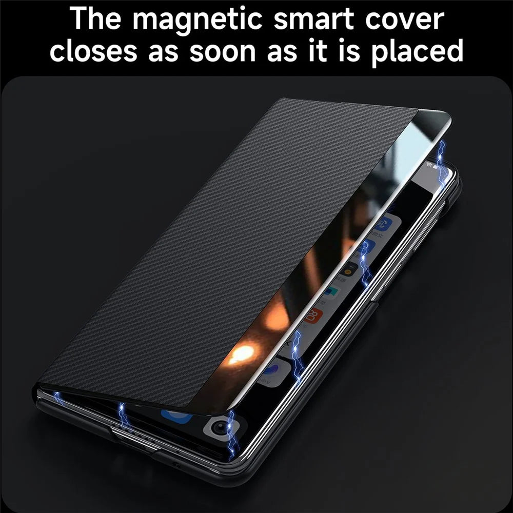 SULADA For Samsung Galaxy Z Fold4 5G Case Card Holder Leather Phone Cover - Black - 4