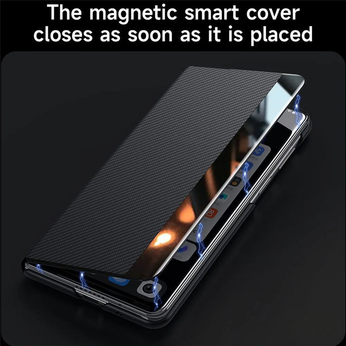 SULADA For Samsung Galaxy Z Fold4 5G Case Card Holder Leather Phone Cover - Black - 4