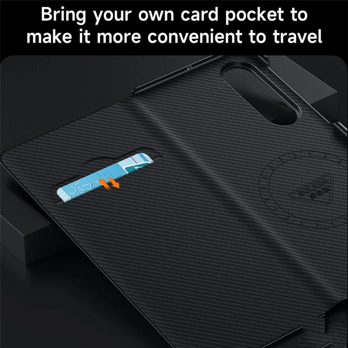 SULADA For Samsung Galaxy Z Fold4 5G Case Card Holder Leather Phone Cover - Black - 5