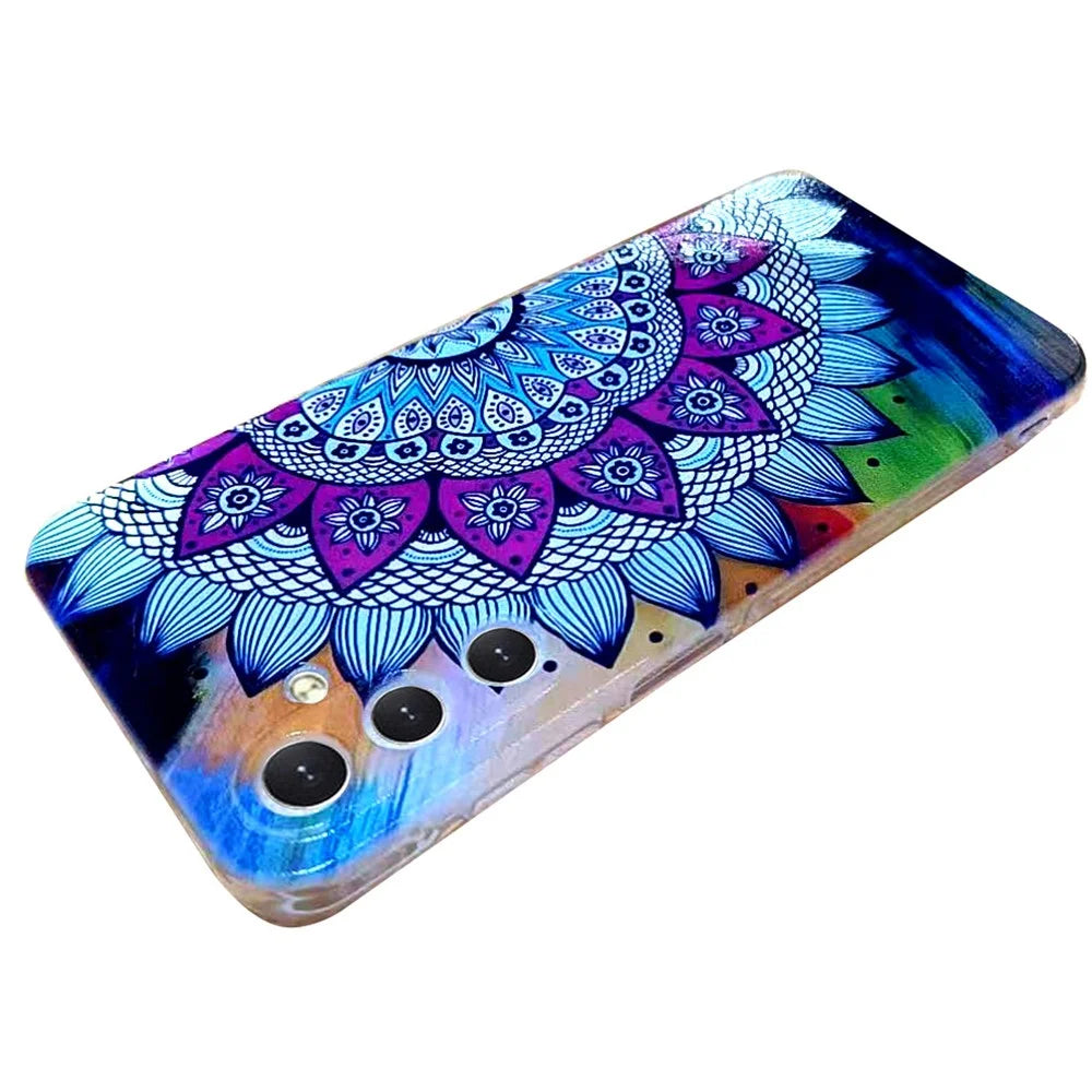 For Samsung Galaxy S24 FE TPU Case Pattern Printing Protective Phone Cover - Mandala Flower - 3