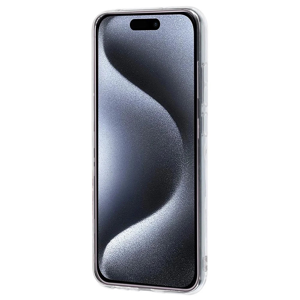 For iPhone 16 Plus Case Marble Pattern Anti-Scratch TPU Soft Phone Cover - White - 2