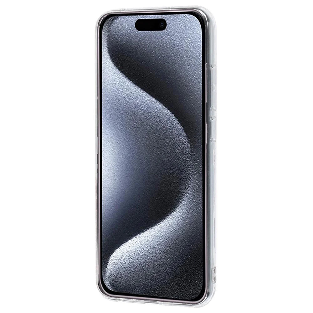 For iPhone 16 TPU Case Marble Pattern Print Protective Phone Cover - Grey - 2