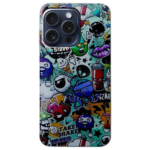 For iPhone 16 Pro Max Case Pattern Printing Cell Phone TPU Back Cover - Garbage - 1