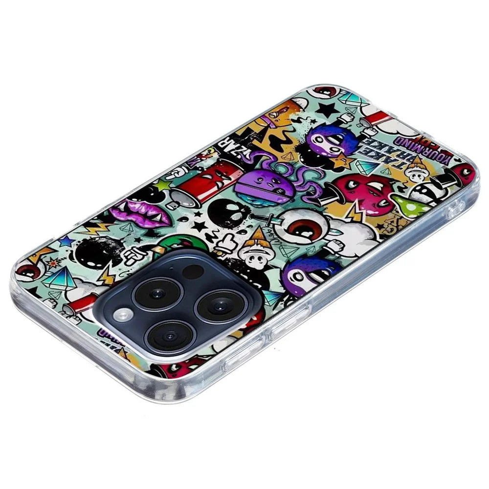For iPhone 16 Pro Max Case Pattern Printing Cell Phone TPU Back Cover - Garbage - 3