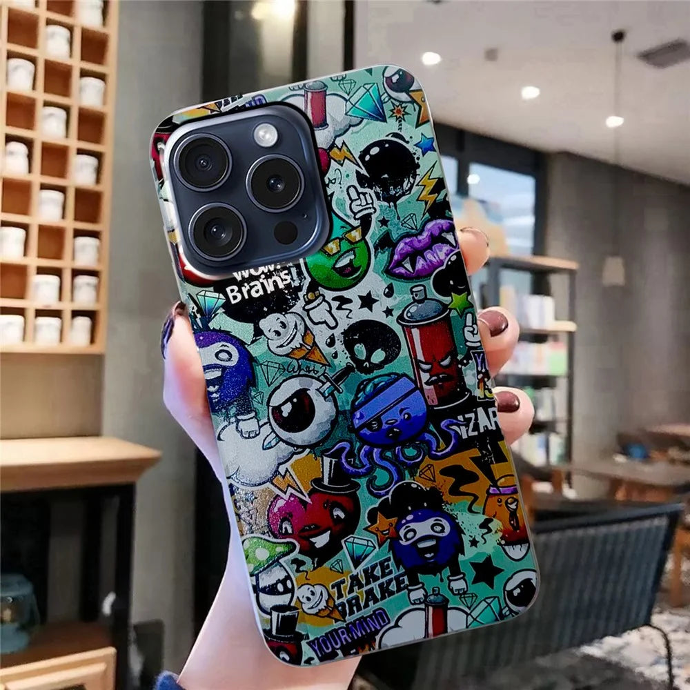 For iPhone 16 Pro Max Case Pattern Printing Cell Phone TPU Back Cover - Garbage - 4
