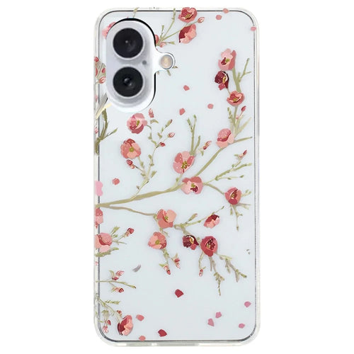 For iPhone 16 Plus Case Soft TPU Phone Back Cover Pattern Printing - Flower - 1
