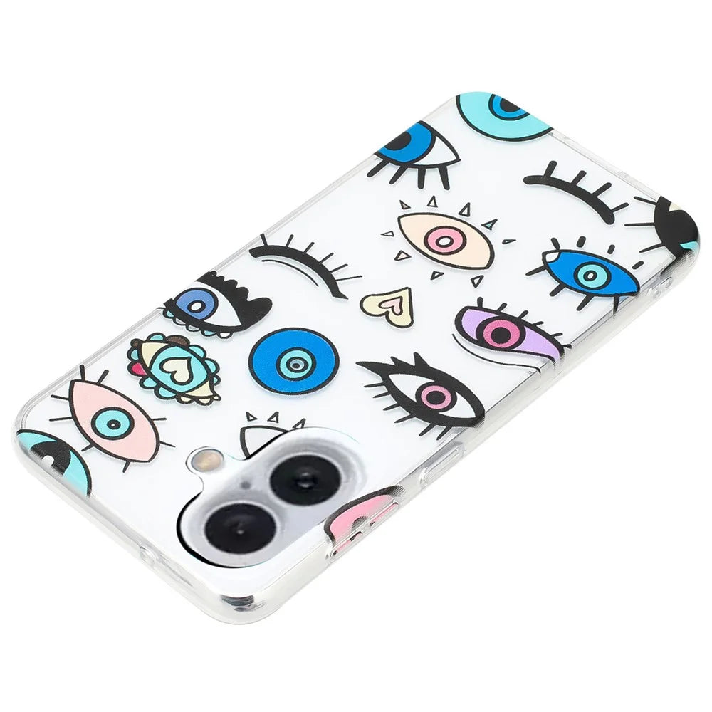 For iPhone 16 Case Pattern Printing Flexible TPU Mobile Phone Cover - Eye Monster - 3