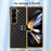 For Samsung Galaxy Z Fold6 5G Case V-Shape Pattern Kickstand PC Phone Cover - Black - 6