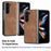 For Samsung Galaxy Z Fold6 5G Case Retro PU Leather Coated PC Folding Phone Cover - Brown - 5