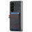 For Samsung Galaxy Z Fold6 5G Case Leather+PC Phone Cover with Denim Texture Card Holder - Black - 2