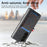 For Samsung Galaxy Z Fold6 5G Case Leather+PC Phone Cover with Denim Texture Card Holder - Black - 6