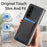 For Samsung Galaxy Z Fold6 5G Case Leather+PC Phone Cover with Denim Texture Card Holder - Black - 7