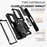 For Samsung Galaxy Z Fold6 5G Case Camera Protection PC+TPU Phone Cover Finger Ring Holder Kickstand - Black - 4
