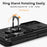 For Samsung Galaxy Z Fold6 5G Case Camera Protection PC+TPU Phone Cover Finger Ring Holder Kickstand - Black - 6
