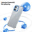 For iPhone 16 Plus Clear Phone Case Hard PC Anti-Scratch Mobile Phone Back Cover - Blue - 4