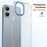 For iPhone 16 Plus Clear Phone Case Hard PC Anti-Scratch Mobile Phone Back Cover - Blue - 6