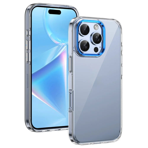 For iPhone 16 Pro Clear Phone Case Hard PC Anti-Scratch Mobile Phone Back Cover - Blue - 1