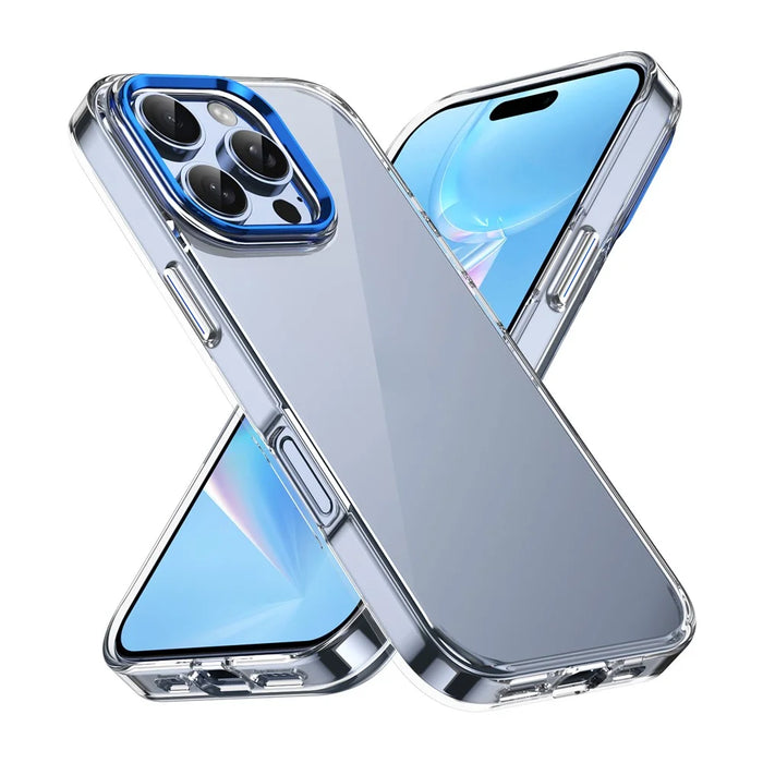 For iPhone 16 Pro Clear Phone Case Hard PC Anti-Scratch Mobile Phone Back Cover - Blue - 2