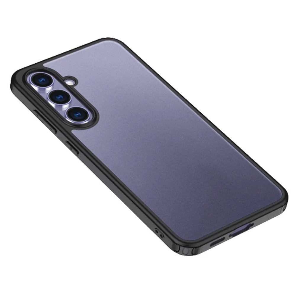 For Samsung Galaxy S24 FE Case Hard PC Soft TPU Dual-Layer Phone Cover - Black - 1