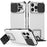 For iPhone 16 Pro Max Case Camera Slider PC + TPU Phone Cover with Kickstand - White - 1