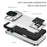 For iPhone 16 Pro Max Case Camera Slider PC + TPU Phone Cover with Kickstand - White - 6