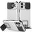 For iPhone 16 Plus Case Camera Slider PC + TPU Phone Cover with Kickstand - Silver - 1