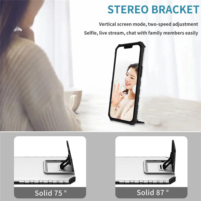 For iPhone 16 Case Camera Slider PC + TPU Phone Cover with Kickstand - Silver - 4