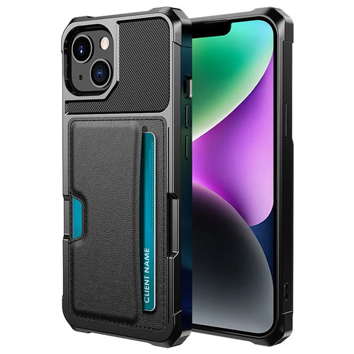 For iPhone 14 Plus ZM02 Anti-scratch Reinforced Corner Phone Case with Card Slot PU Leather + TPU Drop-proof Back Cover - 1