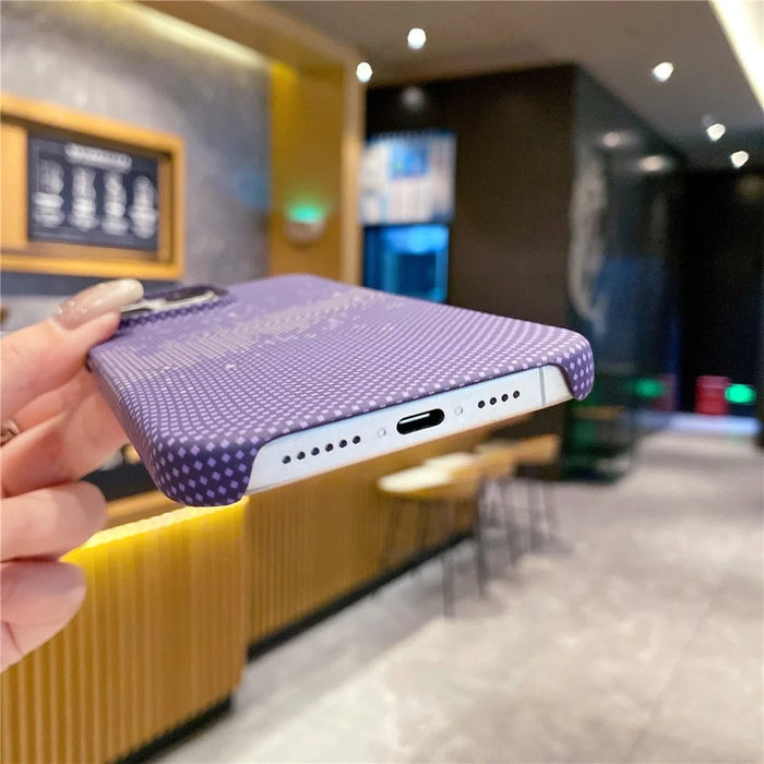 For iPhone 13 Pro Case Hard PC Phone Shell Starry Sky Pattern Incomplete Cover - Purple - 6