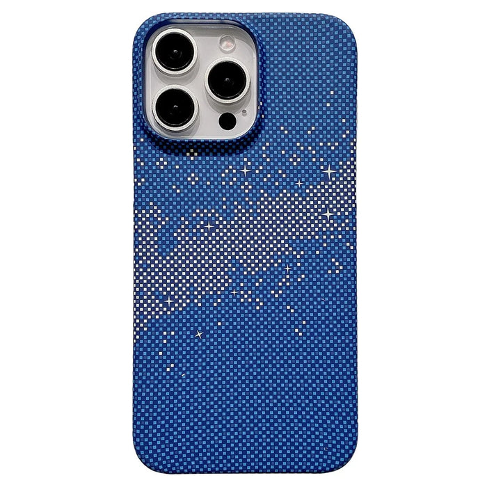 For iPhone 15 Pro Max Case Starry Sky Hard PC Phone Shell Incomplete Covering - Blue - 1