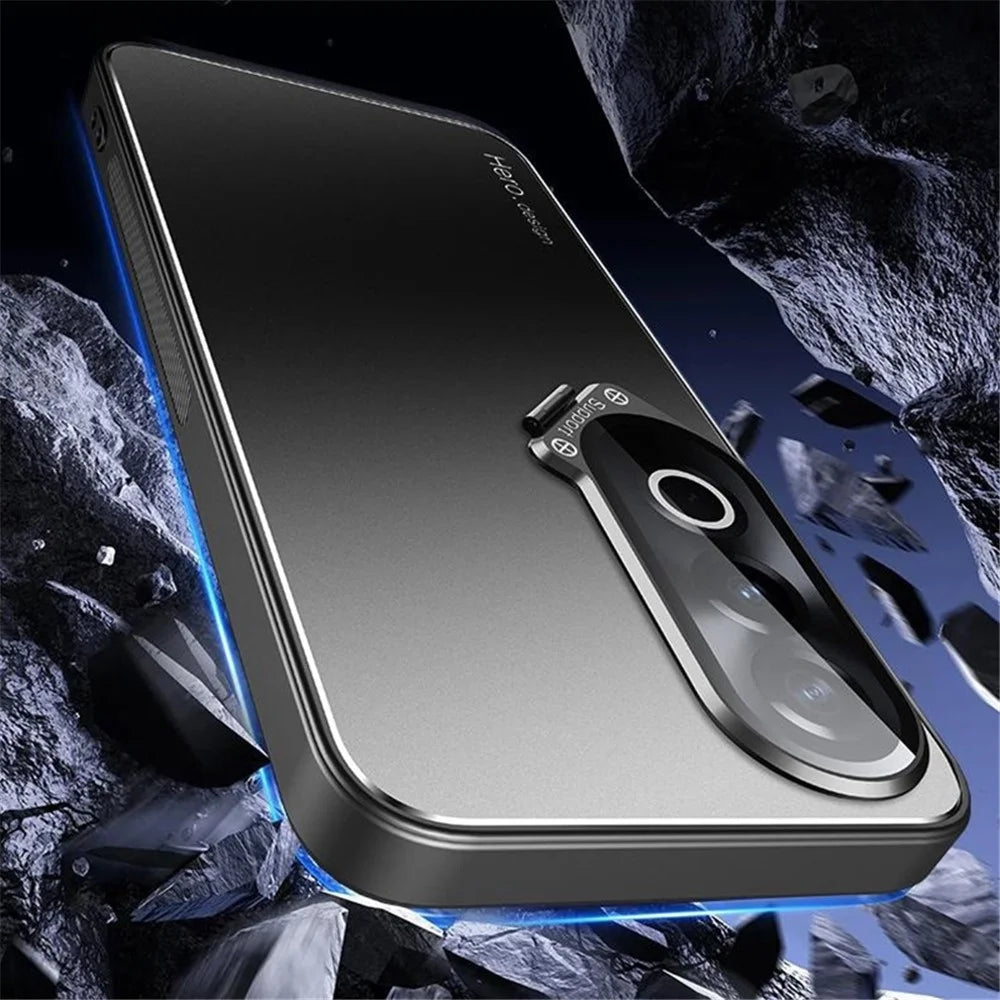 For OnePlus Nord CE4 Lite 5G / Oppo K12x 5G (China) Case with Lens Kickstand Shockproof PC+TPU Phone Cover - Black - 5