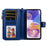 For Samsung Galaxy A23 5G (Global) / 4G Magnetic Leather Case Mobile Cover with Detachable Zipper Wallet Strap - Blue - 2