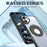 For iPhone 16 Plus Clear Back Case Rotating Kickstand TPU+PC Phone Cover Compatible with MagSafe - Black - 5