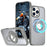 For iPhone 16 Pro Max Kickstand Case TPU+PC Clear Back Phone Cover Compatible with MagSafe - Titanium Grey - 1