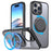 For iPhone 16 Pro Case Compatible with MagSafe TPU+PC Kickstand Phone Cover - Black - 1