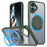 For iPhone 16 Plus Phone Case Ring Kickstand Back Cover Compatible with MagSafe - Blackish Green - 1