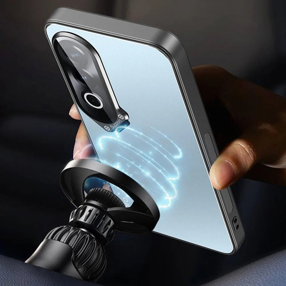 For Oppo K12x 5G (China) Case PC+TPU Matte Anti-Fingerprint Phone Cover with Lens Kickstand - Black - 5