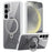 For Samsung Galaxy S24 Magnetic Case Kickstand TPU+Acrylic Phone Cover - White - 1