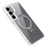 For Samsung Galaxy S24 Magnetic Case Kickstand TPU+Acrylic Phone Cover - White - 2
