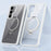 For Samsung Galaxy S24 Magnetic Case Kickstand TPU+Acrylic Phone Cover - White - 3