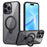 For iPhone 16 Pro Max Clear Case TPU+Acrylic Kickstand Phone Cover Compatible with MagSafe - Black - 1