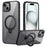 For iPhone 15 Case Compatible with MagSafe TPU+Acrylic Kickstand Clear Phone Cover - Black - 1
