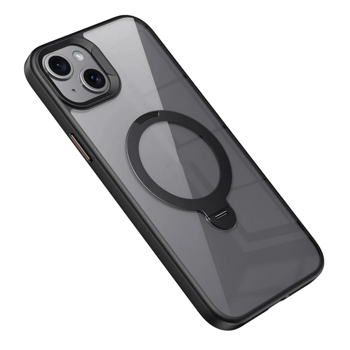 For iPhone 15 Case Compatible with MagSafe TPU+Acrylic Kickstand Clear Phone Cover - Black - 2