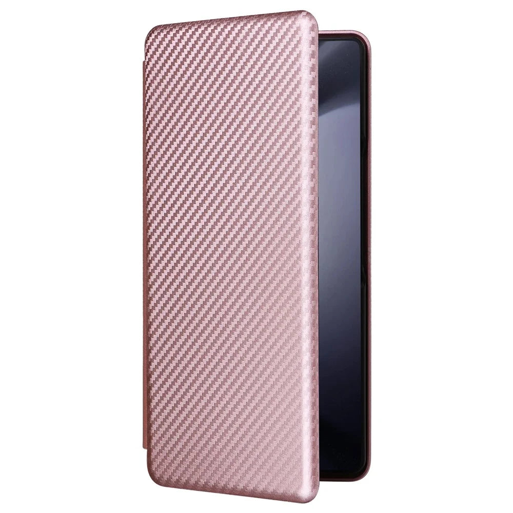 For Samsung Galaxy Z Fold6 5G Case Card Holder Stand PU Leather Phone Cover - Rose Gold - 7