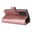 For Samsung Galaxy A33 5G Magnetic Leather Case Mobile Cover with Detachable Zipper Wallet Strap - Rose Gold - 4