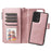 For Samsung Galaxy A33 5G Magnetic Leather Case Mobile Cover with Detachable Zipper Wallet Strap - Rose Gold - 6