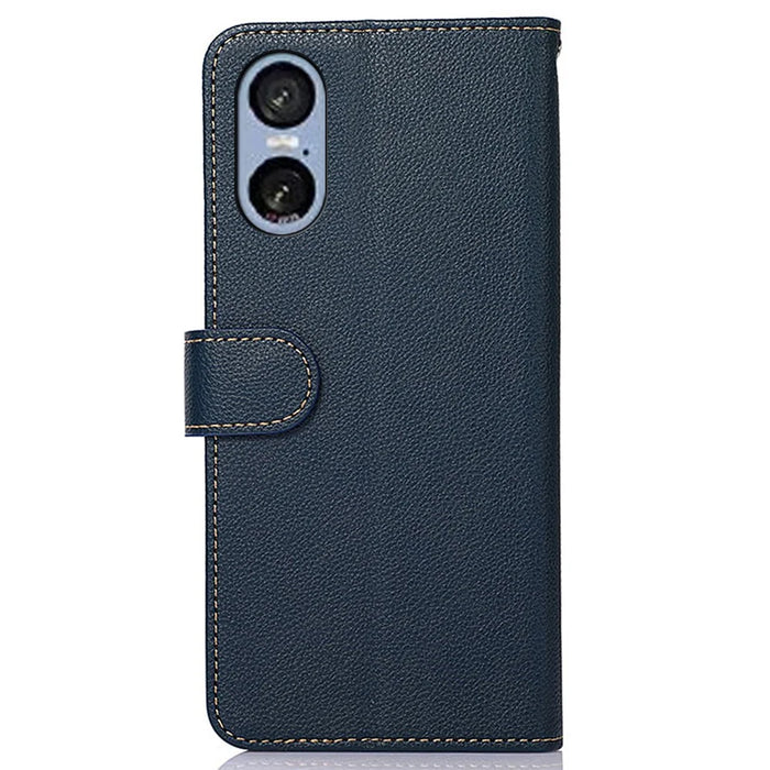 KHAZNEH For Sony Xperia 5 VI Case RFID Blocking Wallet PU Leather Phone Cover - Blue - 7