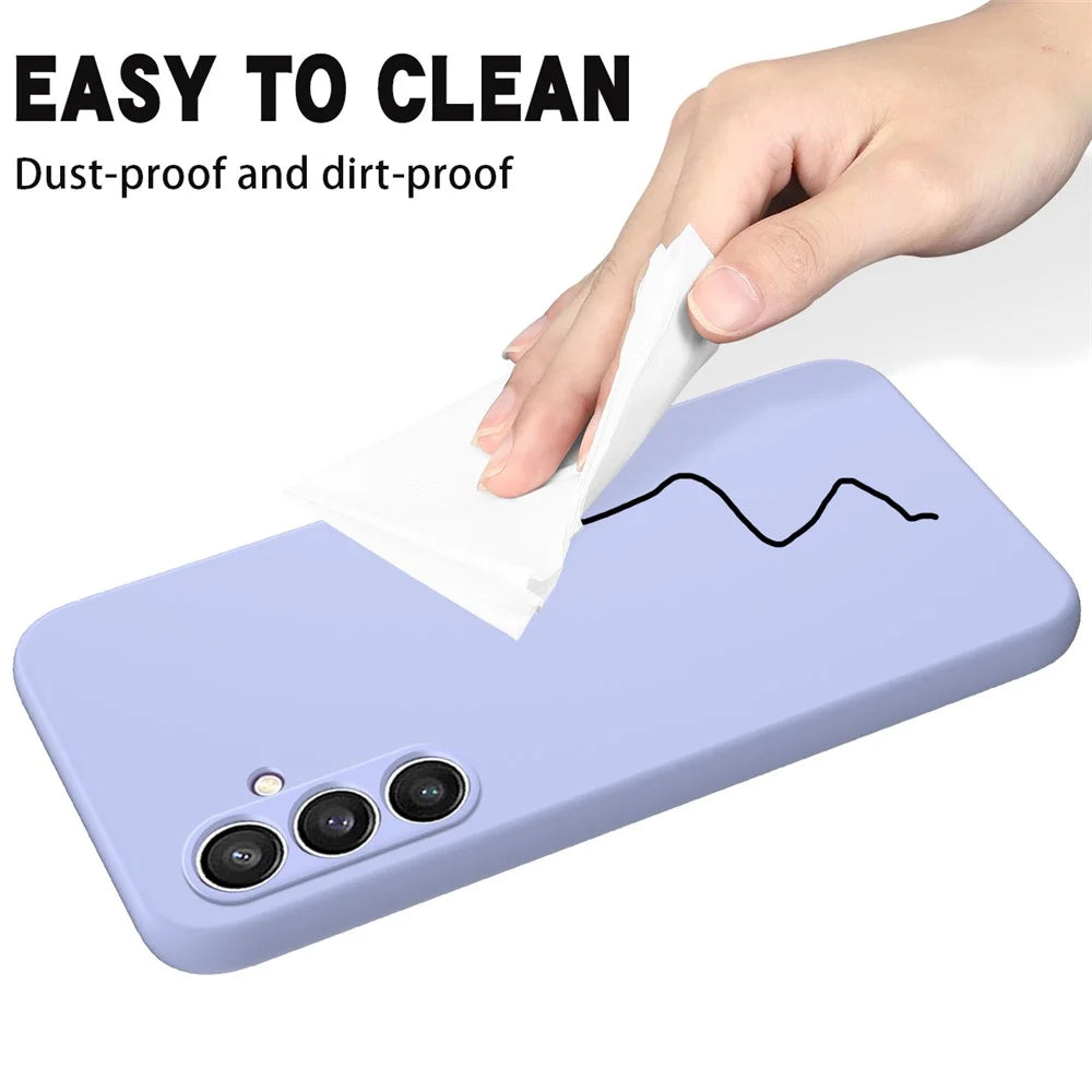 For Samsung Galaxy S24 FE Case Liquid Silicone Phone Cover Smooth Touch with Wrist Strap - Purple - 7