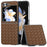 For Samsung Galaxy Z Flip7 FE 5G / Z Flip6 5G Case Woven Texture Leather+PC Protective Phone Cover - Brown - 1